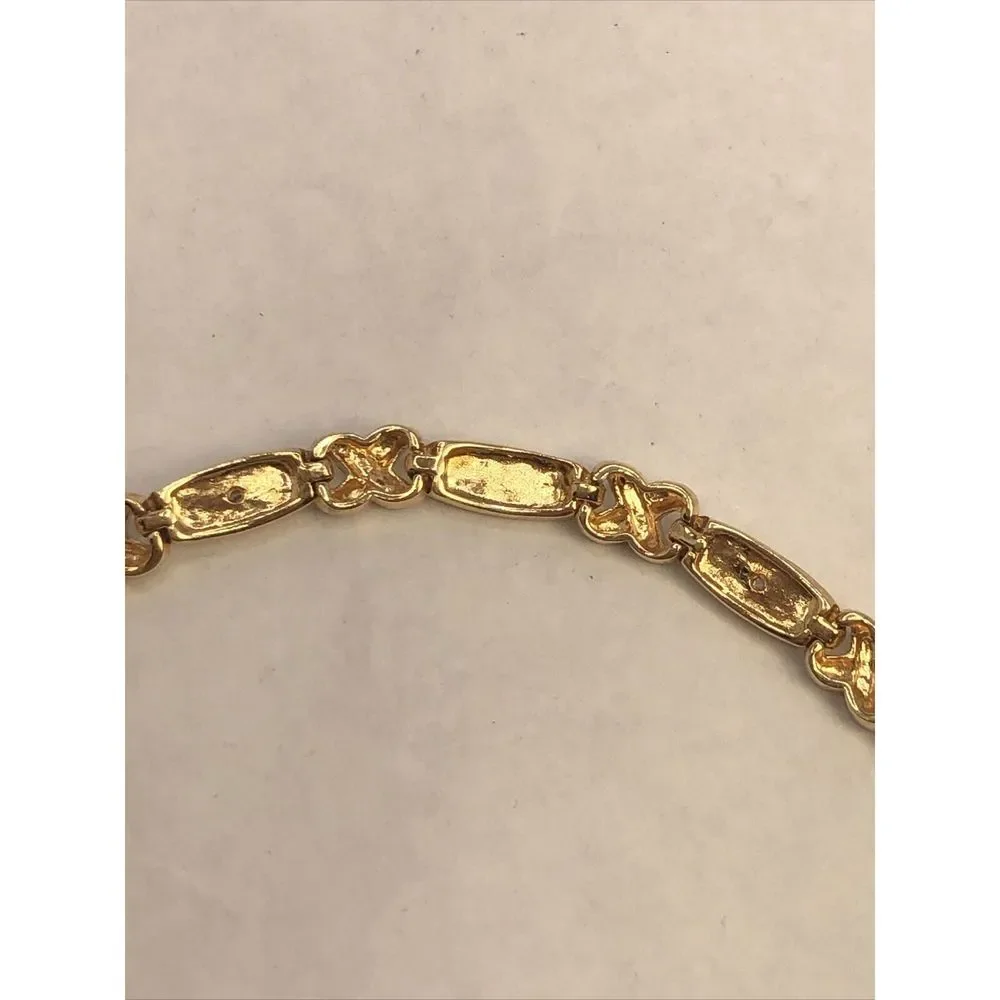 Designer 925 Sterling Silver Vermeil Two Tone Diamond Tennis Bracelet